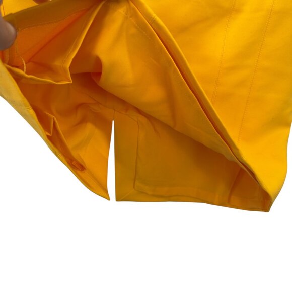 Express Womens Yellow Pencil Skirt SZ 8 Stretch Blend Back Zipper Office Casual - Picture 9 of 9